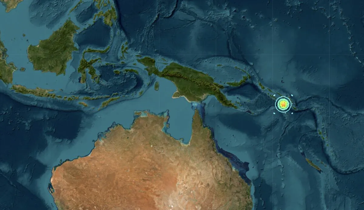 A magnitude 7.0 earthquake hits the Solomon Islands on Nov. 22, 2022. (Screenshot/USGS)