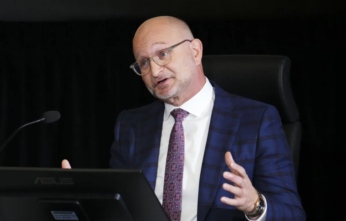 Minister of Justice and Attorney General of Canada David Lametti appears as a witness at the Public Order Emergency Commission in Ottawa, on Nov. 23, 2022. (Sean Kilpatrick/The Canadian Press)