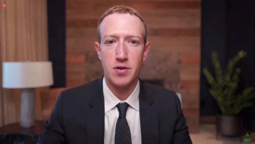 Facebook CEO Mark Zuckerberg testifies during a remote video hearing held by subcommittees of the U.S. House of Representatives Energy and Commerce Committee on "Social Media's Role in Promoting Extremism and Misinformation" in Washington on March 25, 2021. (U.S. House of Representatives Energy and Commerce Committee/Handout via Reuters)