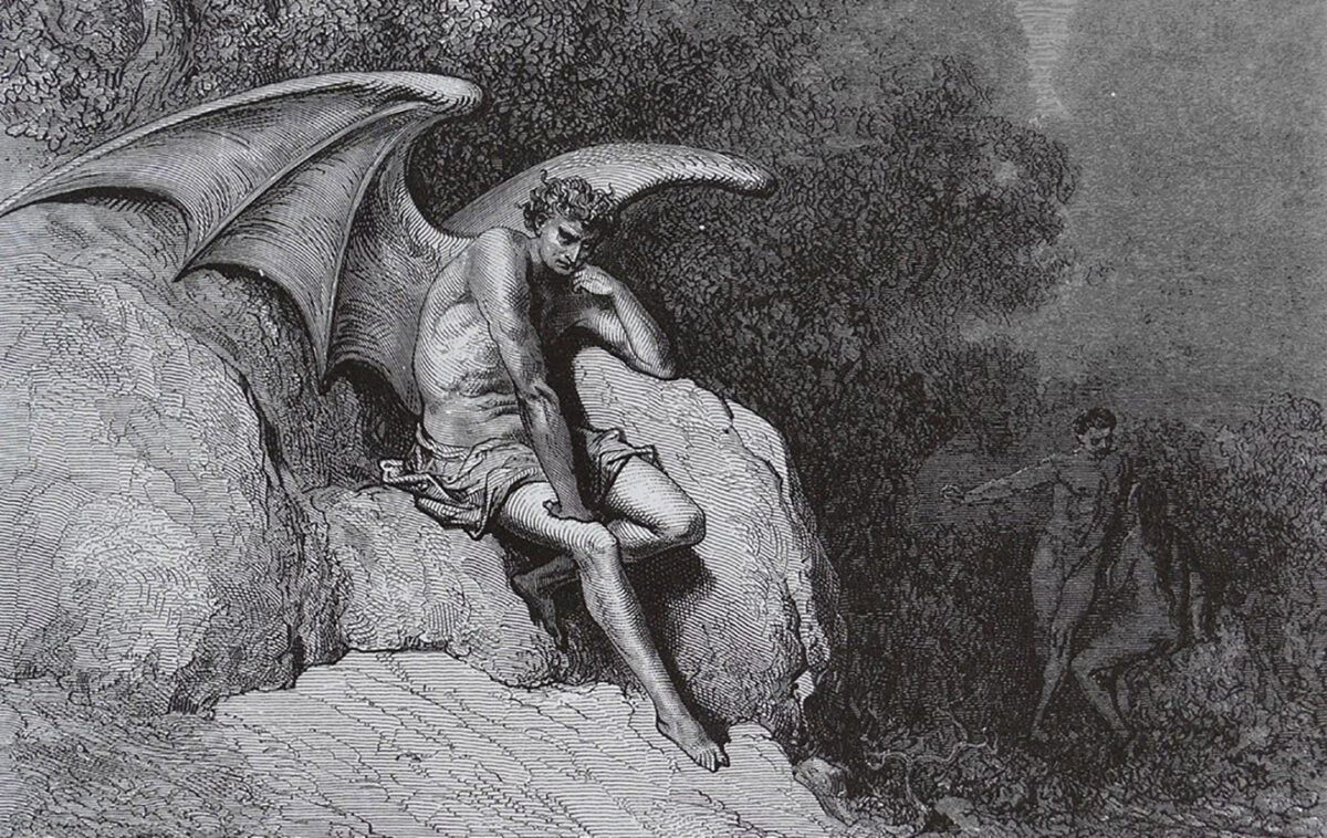 "O Earth, how like to Heaven, if not preferred," 1866, by Gustav Doré for John Milton’s “Paradise Lost.” Cropped Engraving. (Public Domain).