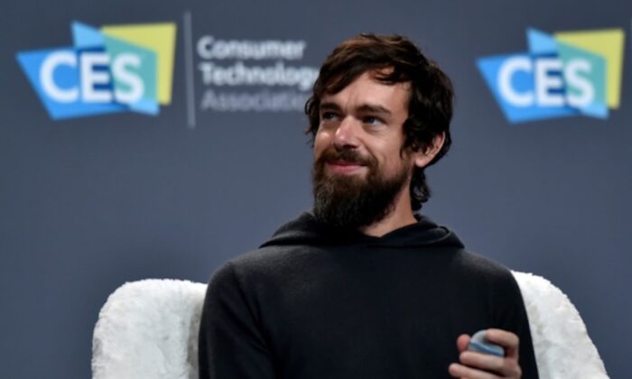 Twitter CEO Jack Dorsey speaks during a press event at CES 2019 at the Aria Resort & Casino in Las Vegas on Jan. 9, 2019. (David Becker/Getty Images)