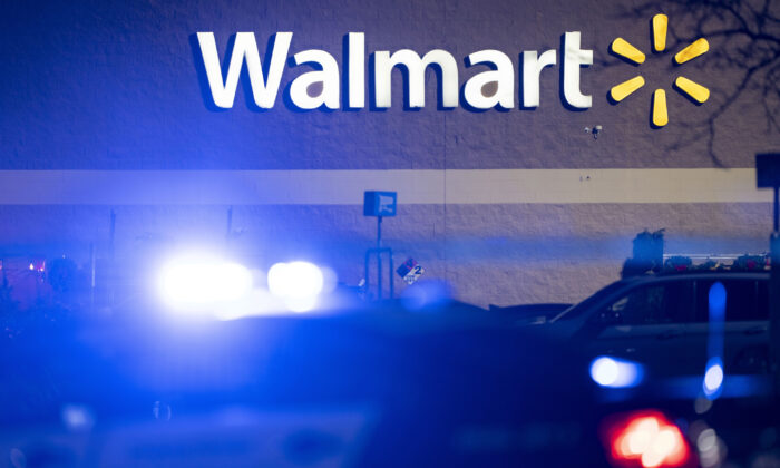 Law enforcement are at the scene of a shooting at a Walmart, in Chesapeake, Va., on Nov. 23, 2022. (Alex Brandon/AP Photo)