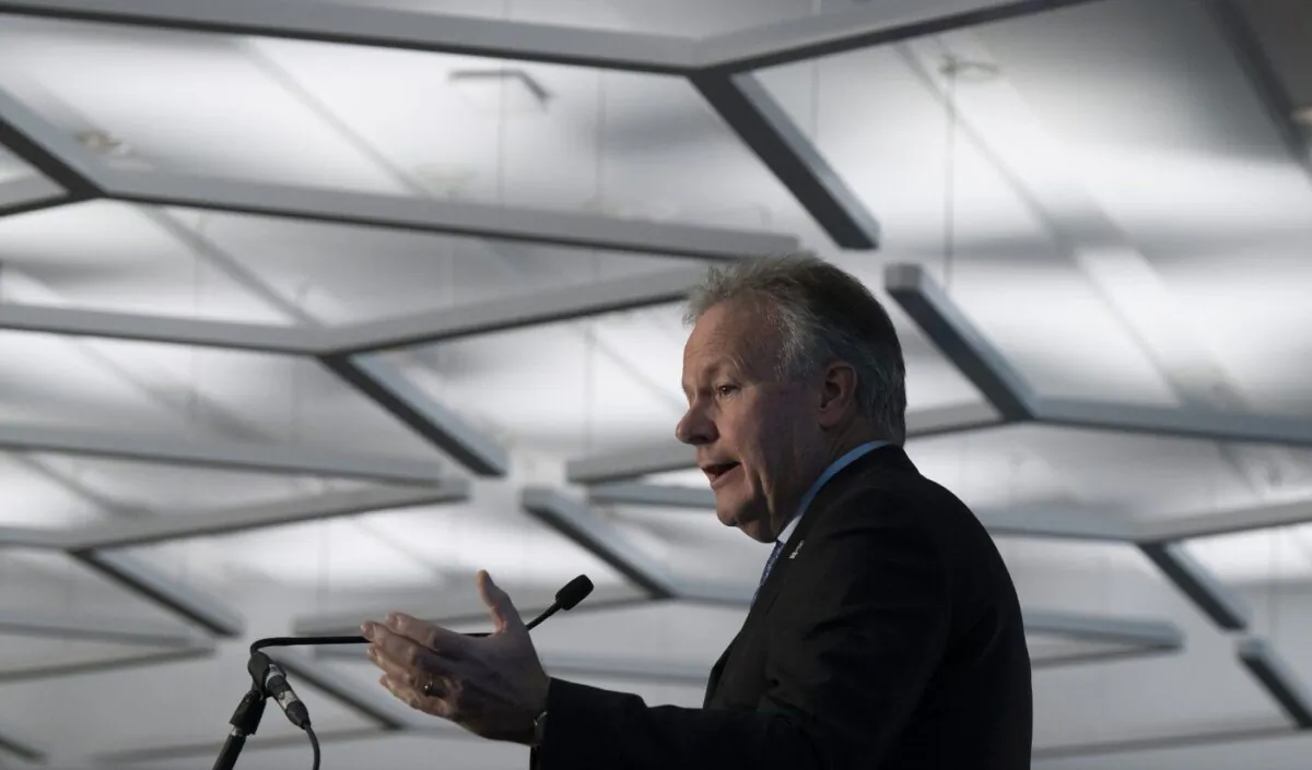 Former Bank of Canada governor Stephen Poloz delivers a keynote address to a business conference, Nov. 24, 2022 in Ottawa. (The Canadian Press/Adrian Wyld)
