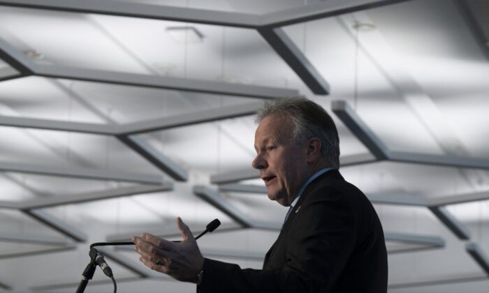 Former Bank of Canada governor Stephen Poloz delivers a keynote address to a business conference, Nov. 24, 2022 in Ottawa. (The Canadian Press/Adrian Wyld)
