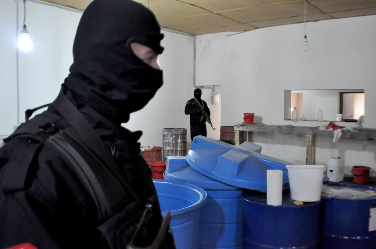 File photo of Albanian police officers. (Stringer/AFP via Getty Images)