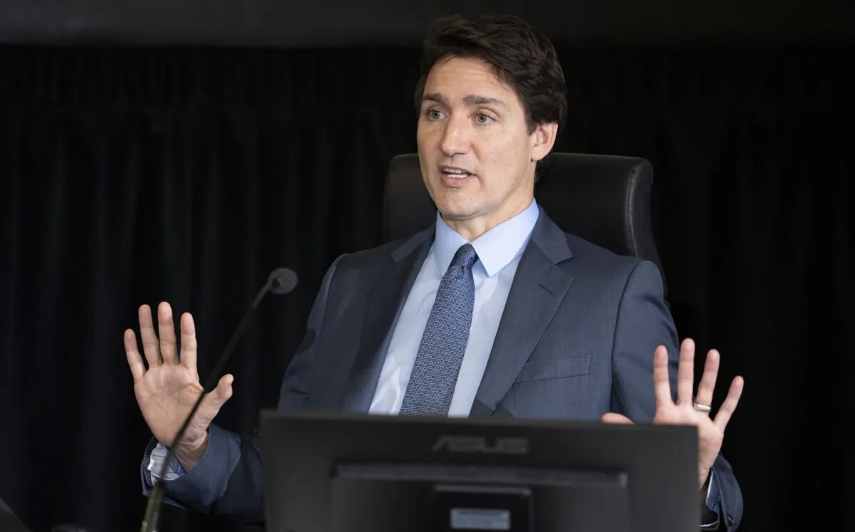 Prime Minister Justin Trudeau testifies at the Public Order Emergency Commission in Ottawa on Nov. 25, 2022. (Adrian Wyld/The Canadian Press)