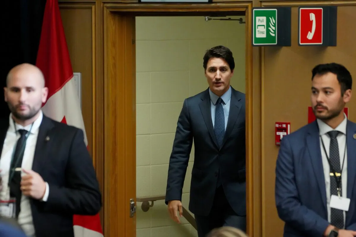 Prime Minister Justin Trudeau returns from a lunch break to testify at the Public Order Emergency Commission in Ottawa, Nov 25, 2022. (Sean Kilpatrick/The Canadian Press)