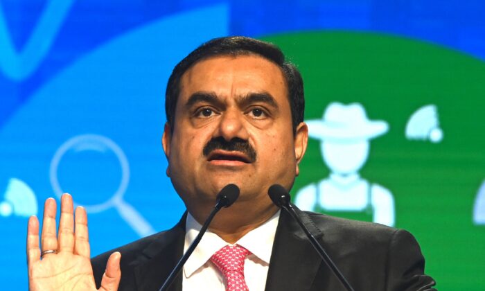 Gautam Adani, chairperson of Indian conglomerate Adani Group, speaks at the World Congress of Accountants in Mumbai on Nov. 19, 2022. (Indranil Mukherjee/AFP via Getty Images)