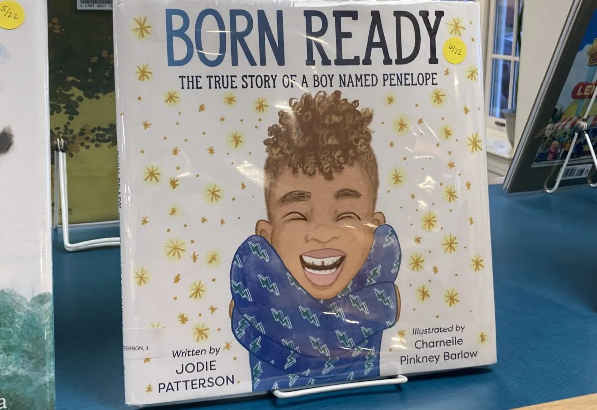One of many books promoting transgenderism in the children's section of the Kennebunk Free Library in Maine—one of 43 states with obscenity exemption laws for libraries. (Alice Giordano/The Epoch Times)