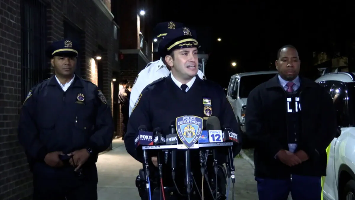 NYPD Deputy Chief Louis Deceglie speaks during a press conference in New York on Nov. 26,   2022. (NYPD News Twitter)