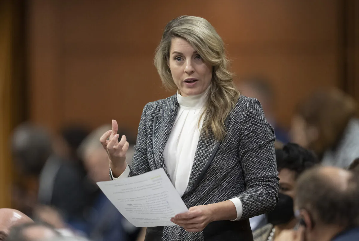 Foreign Affairs Minister Melanie Joly rises during question period in Ottawa on Nov. 24, 2022. (The Canadian Press/Adrian Wyld)