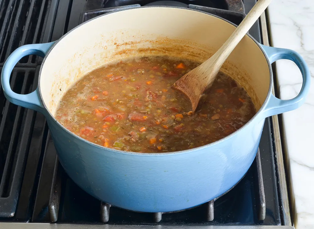 making Lentil Soup