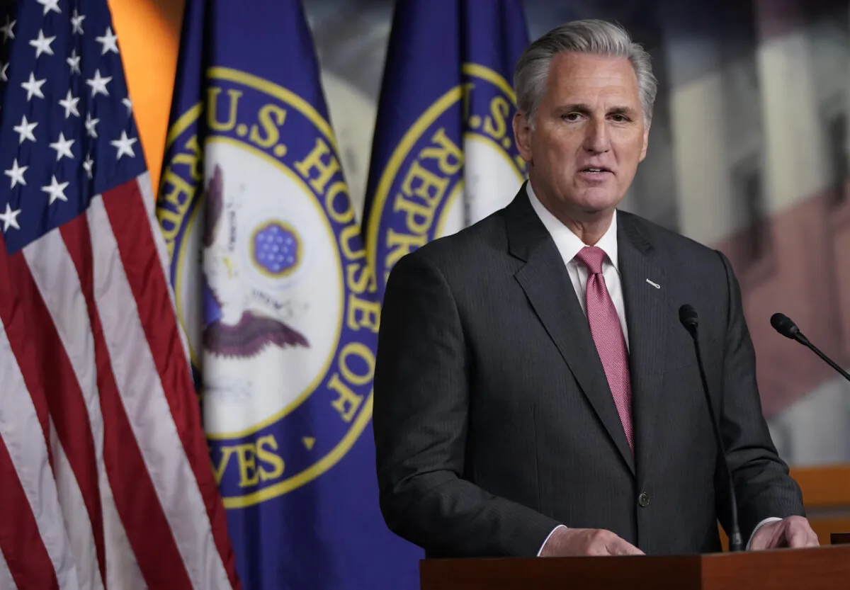 House Minority Leader Kevin McCarthy (R-CA) answers questions during a press conference at the U.S. Capitol in Washington on Jan. 09, 2020. (Win McNamee/Getty Images)