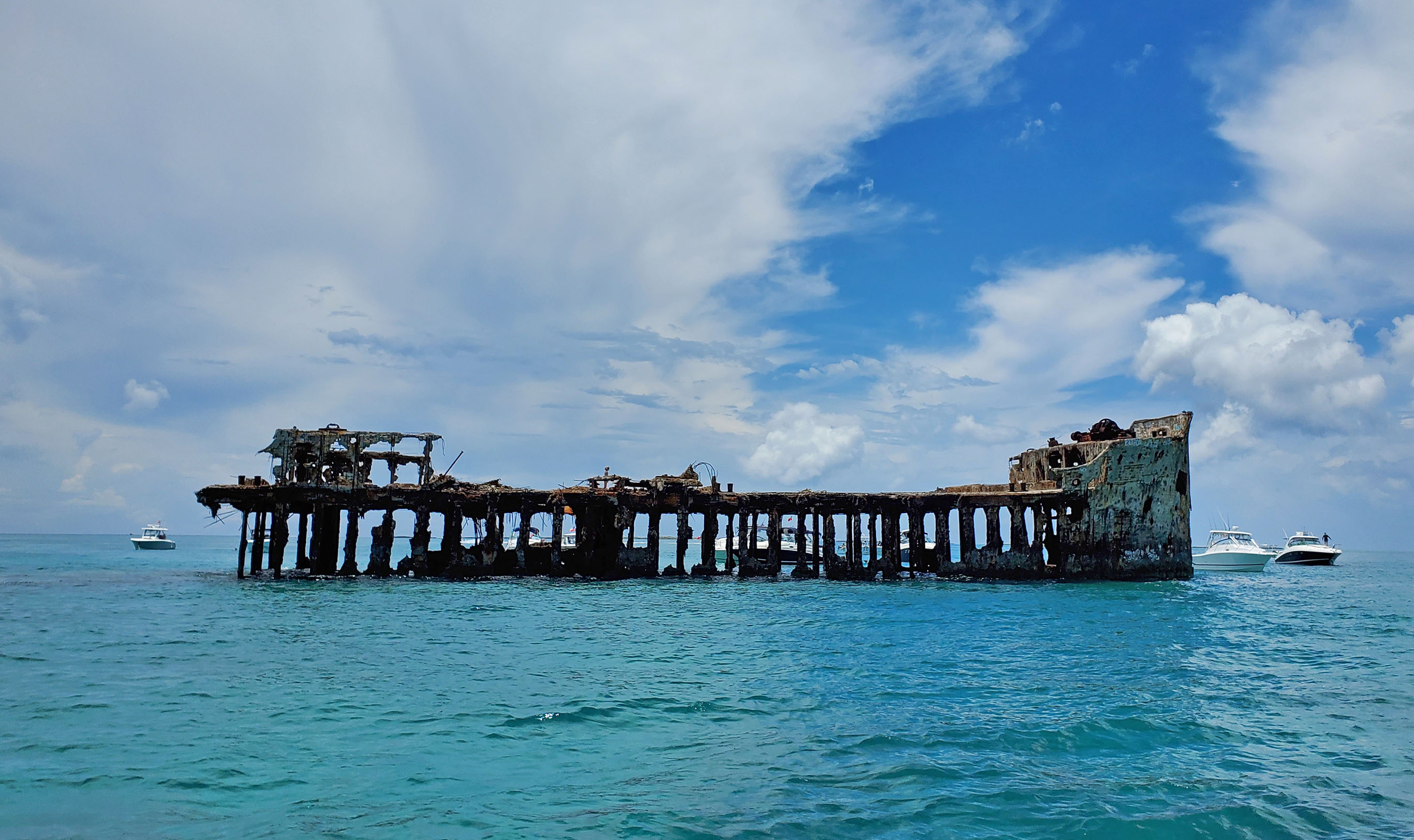 The shipwreck of the Sapona in the Bermuda Triangle near Bimini Island