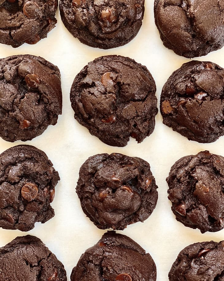 These decadent double chocolate chip cookies are soft, chewy, and abundantly chocolatey.(Kelli Foster/TNS)