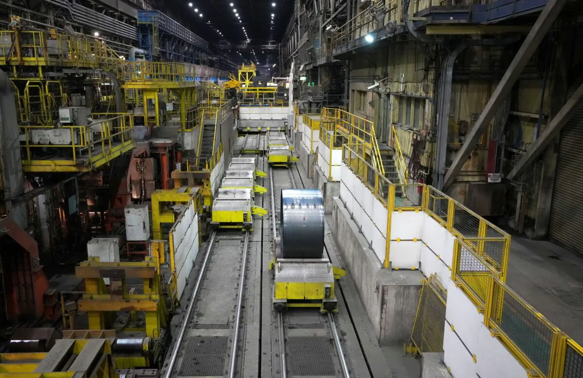 A steel coil plant in Hamilton, Ontario, on Oct. 13, 2022. (The Canadian Press/Nathan Denette)