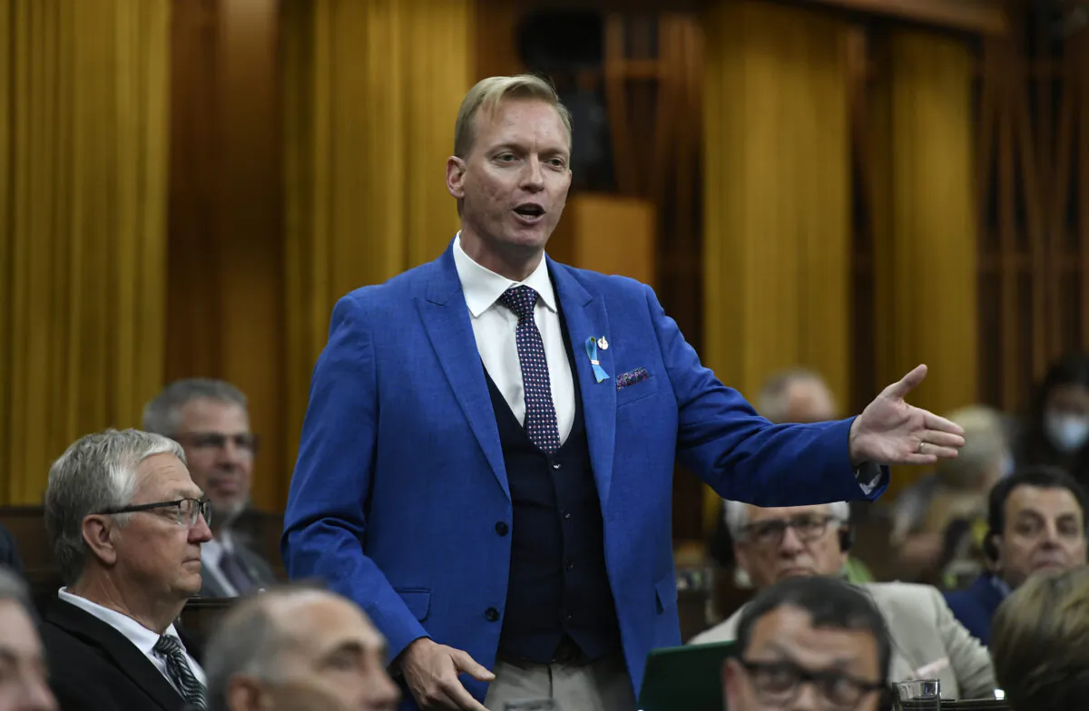 Conservative MP Ryan Williams rises during Question Period in the House of Commons on Parliament Hill in Ottawa on May 31, 2022. (The Canadian Press/Justin Tang)