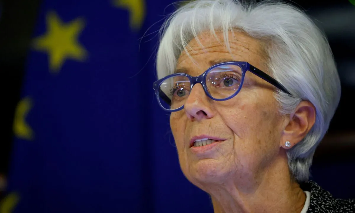 European Central Bank President Christine Lagarde, in Brussels, on Nov. 28, 2022. (Johanna Geron/Reuters)