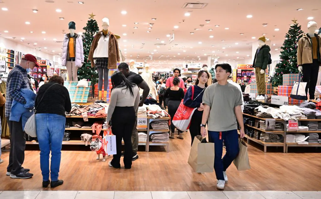 People shop during Black Friday in Arcadia, Calif., on Nov. 25, 2022. (Frederic J. Brown/AFP via Getty Images)