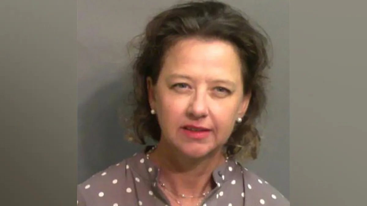 Jackie Johnson, the former district attorney for Georgia's Brunswick Judicial Circuit, after she turned herself in to the Glynn County jail in Brunswick, Ga., on Sept. 8, 2021. (Glynn County Sheriff's Office via AP)