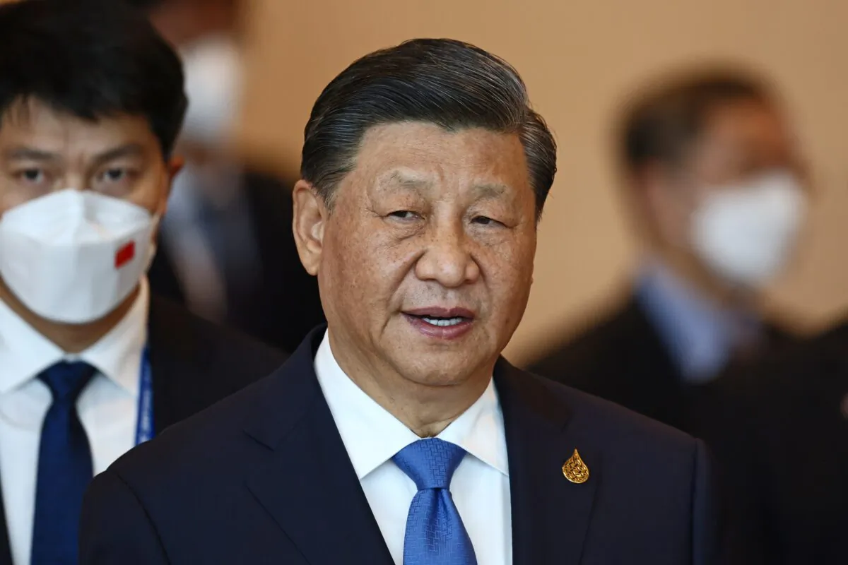 Chinese leader Xi Jinping arrives to attend the APEC Economic Leaders Meeting during the Asia-Pacific Economic Cooperation, APEC summit in Bangkok on Nov. 19, 2022. (Jack Taylor/Pool Photo via AP)