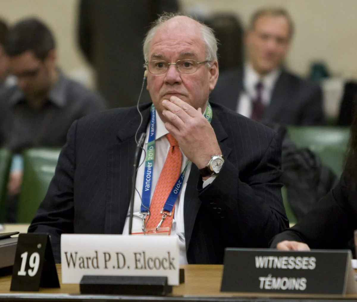 Ward Elcock waits to appear before the Commons Public Safety Committee on Parliament Hill in Ottawa, Oct. 25, 2010. (The Canadian Press/Adrian Wyld)