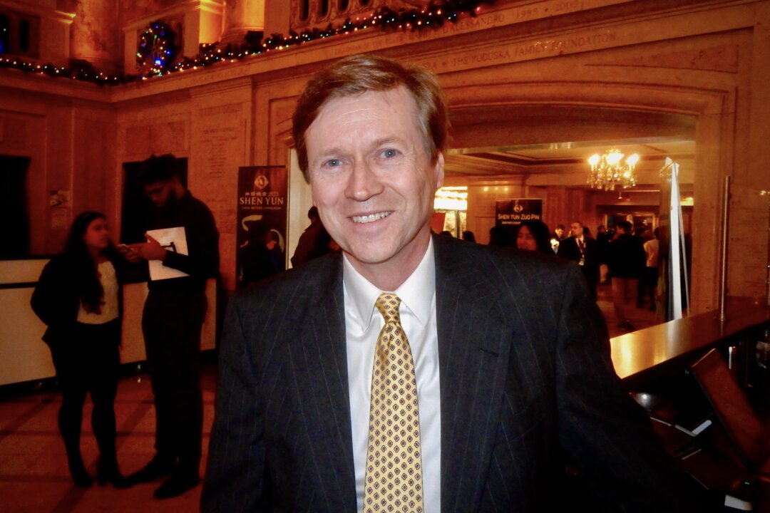 Charles Gravenhorst at the Boch Center Wang Theatre in Boston, on Dec. 31, 2022. (Weiyong Zhu/The Epoch Times)