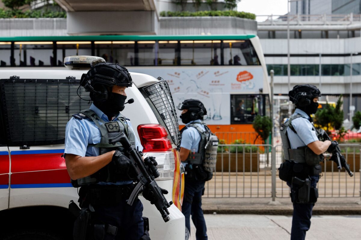 Armed police in Hong Kong