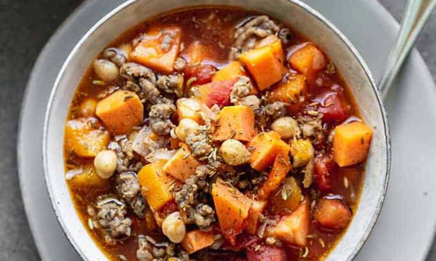 Autumn Butternut Squash and Sweet Potato Soup