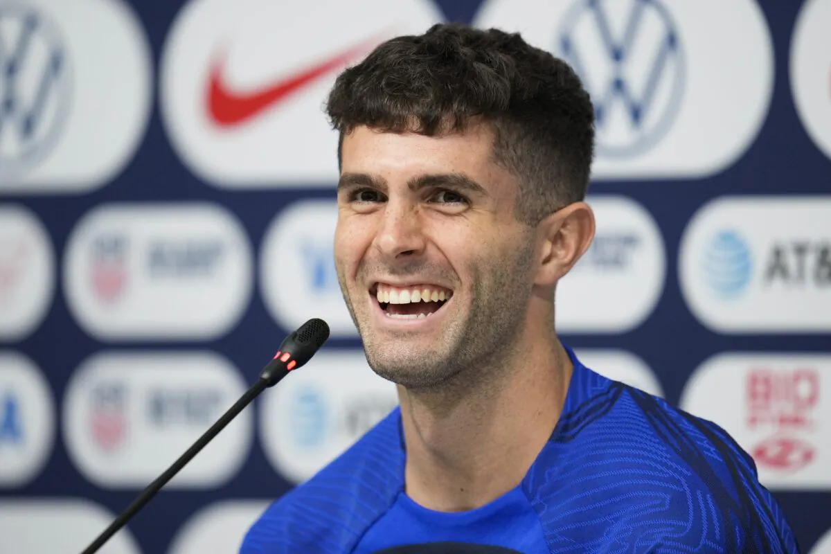 Christian Pulisic of the United States attends a press conference before a training session at Al-Gharafa SC Stadium, in Doha, Qatar, on Dec. 1, 2022. (Ashley Landis/AP Photo)
