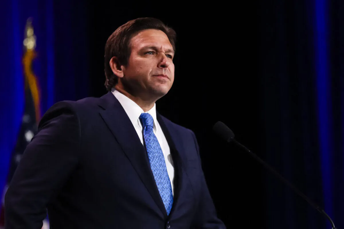 Florida Gov. Ron DeSantis speaks at the Republican Jewish Coalition Annual Leadership Meeting in Las Vegas, Nevada, on Nov. 19, 2022. (Wade Vandervort/AFP via Getty Images)