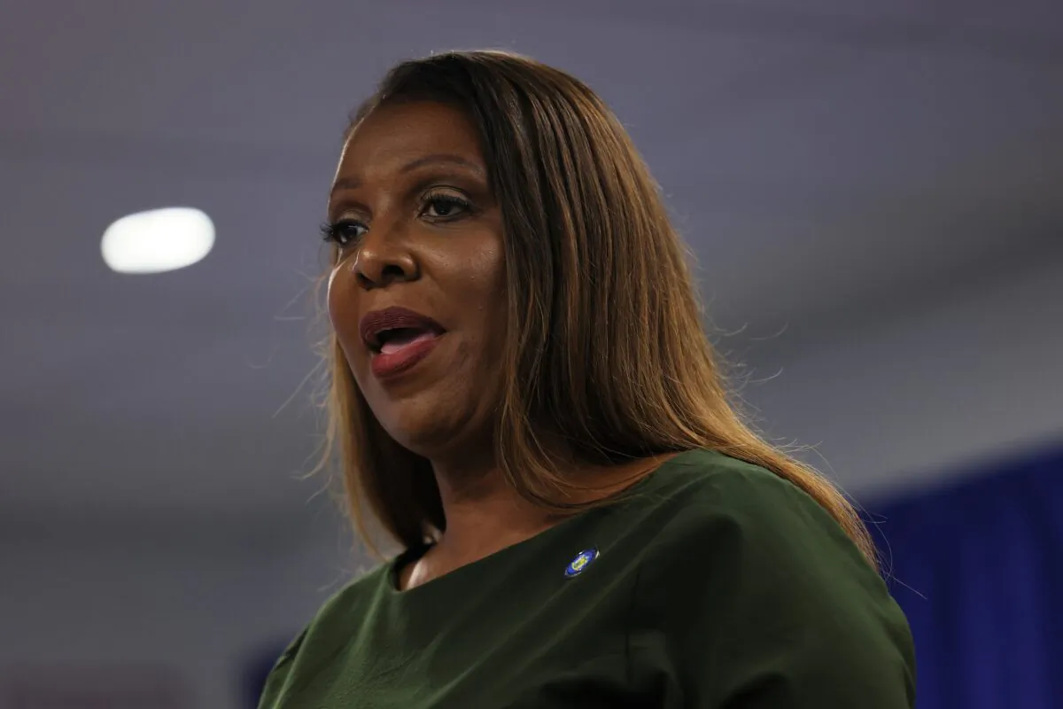 New York Attorney General Letitia James speaks in New York City on Sept. 21, 2022. (Michael M. Santiago/Getty Images)