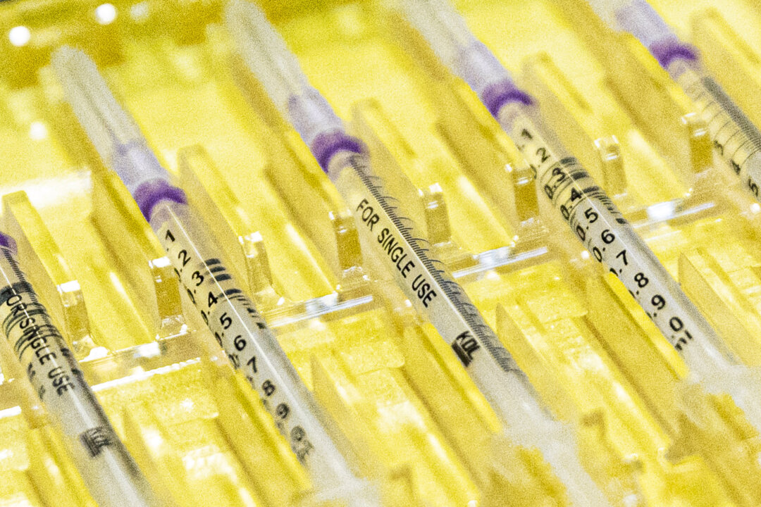 Syringes with a shot of Novavax's COVID-19 vaccine in Berlin, Germany, on Feb. 28, 2022. (Carsten Koall/Getty Images)