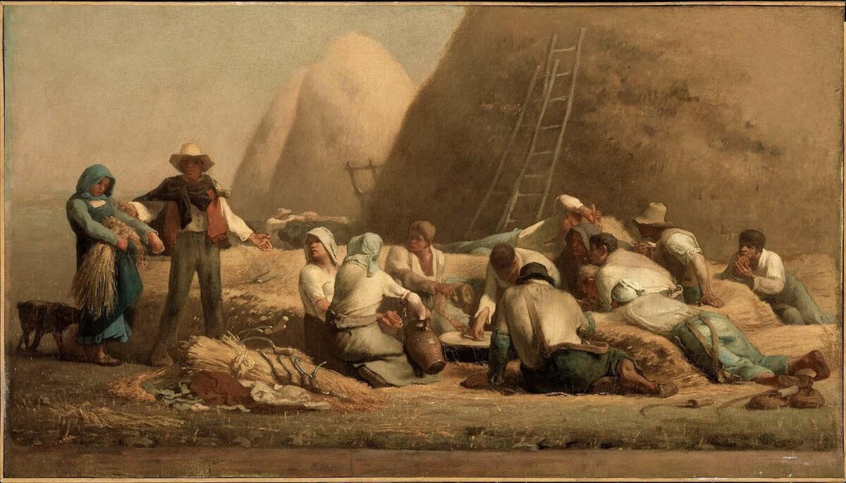 "Harvesters Resting," 1850–1853, by Jean-François Millet. Oil on canvas, 26.5 inches x 47.1 inches. Bequest of Mrs. Martin Brimmer. Museum of Fine Arts Boston. (Public domain)
