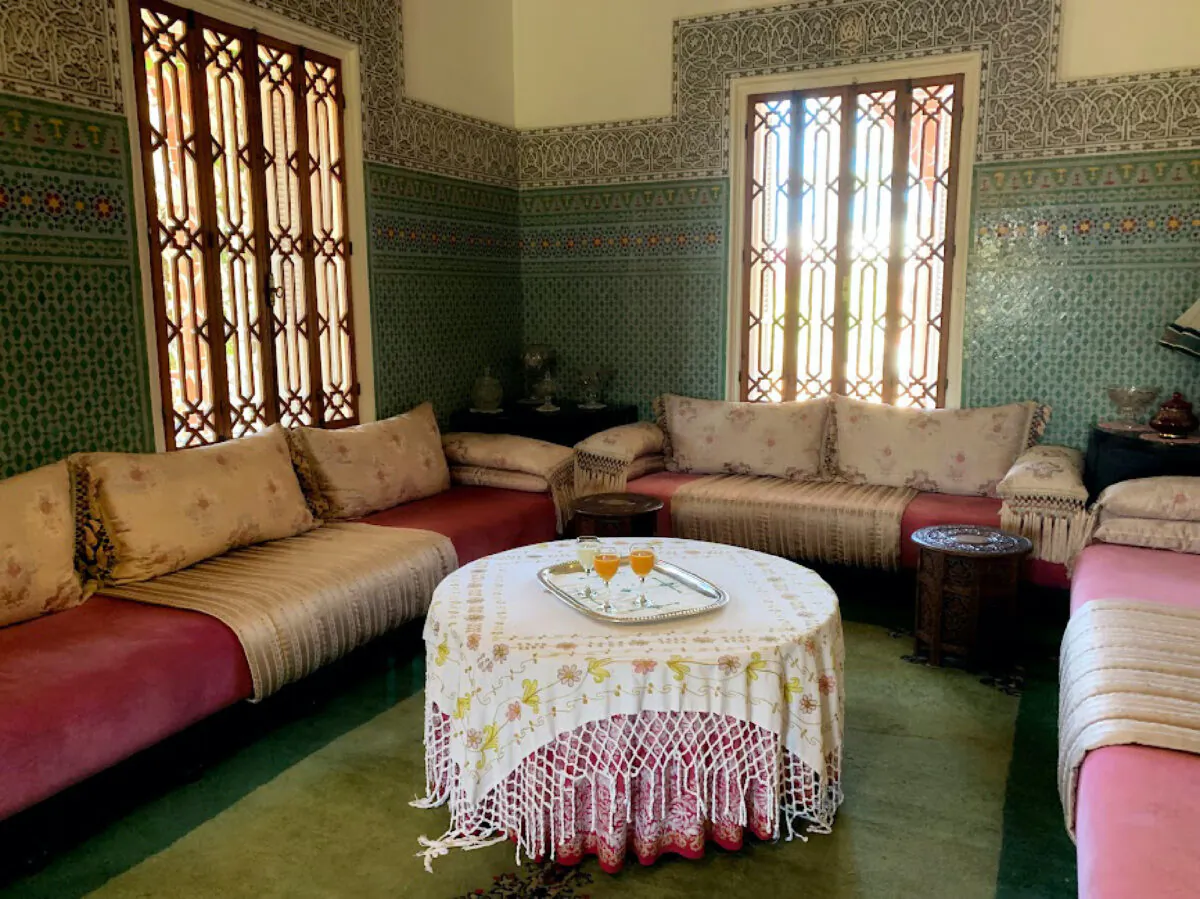 Traditional Moroccan decor adorns Villa Sbihi, a riad in Sale, near Rabat.(Photo courtesy of Phil Allen.)