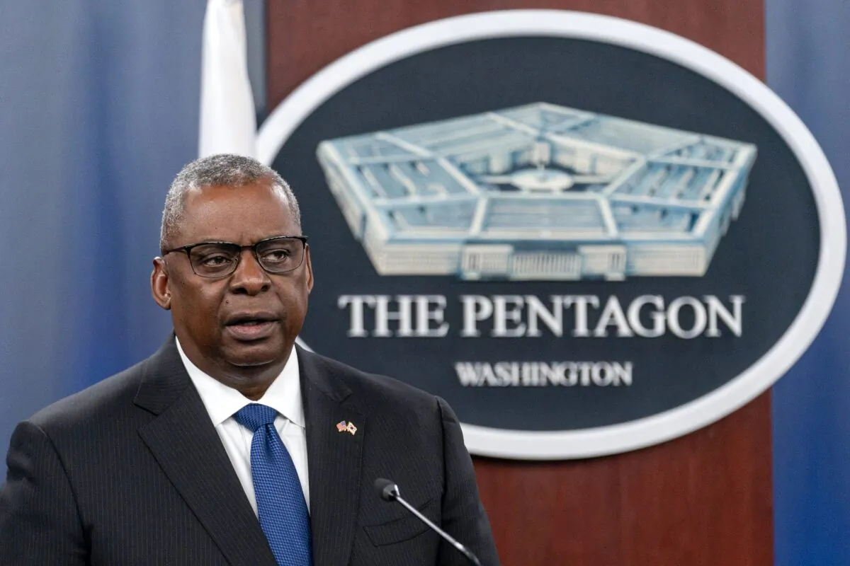 Secretary of Defense Lloyd Austin speaks during a news conference at the Pentagon in Washington on Nov. 3, 2022. (Andrew Harnik/AP Photo)