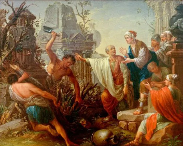 Cicero discovers the Grave of Archimedes by Thomas Christian Wink. (Public Domain)
