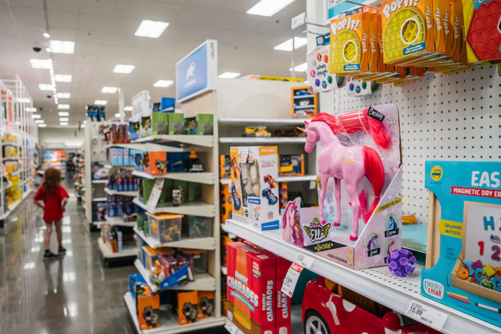 A child looks at toys in a file photo. (Brandon Bell/Getty Images)