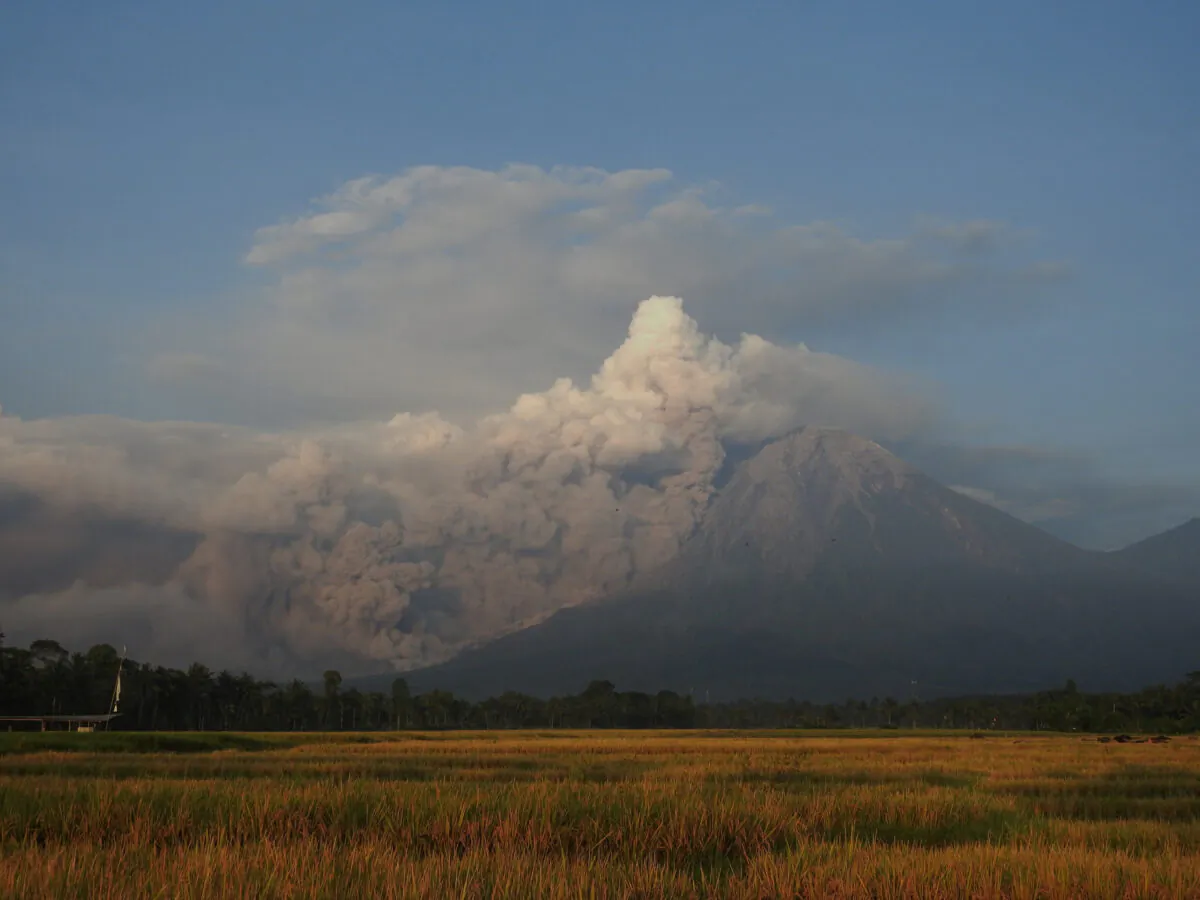 Volcanic ash from Candipuro district following the eruption of Mount Semeru volcano, in Lumajang, East Java Province, Indonesia, on Dec. 4, 2022. (Antara Foto/Samsul Arifin via Reuters)