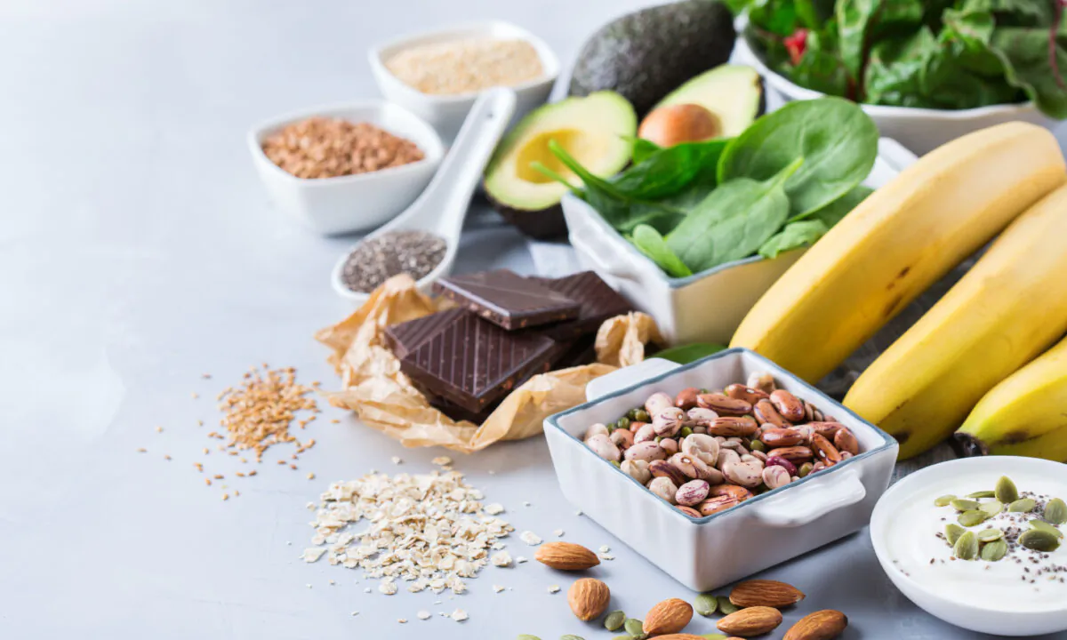 Magnesium is a fundamental mineral for menopausal women and is found in almonds, avocados, broccoli, leafy greens, seeds, tofu, whole grains, bananas, beans, cashews, dark chocolate, and oatmeal. (Antonina Vlasova/Shutterstock)