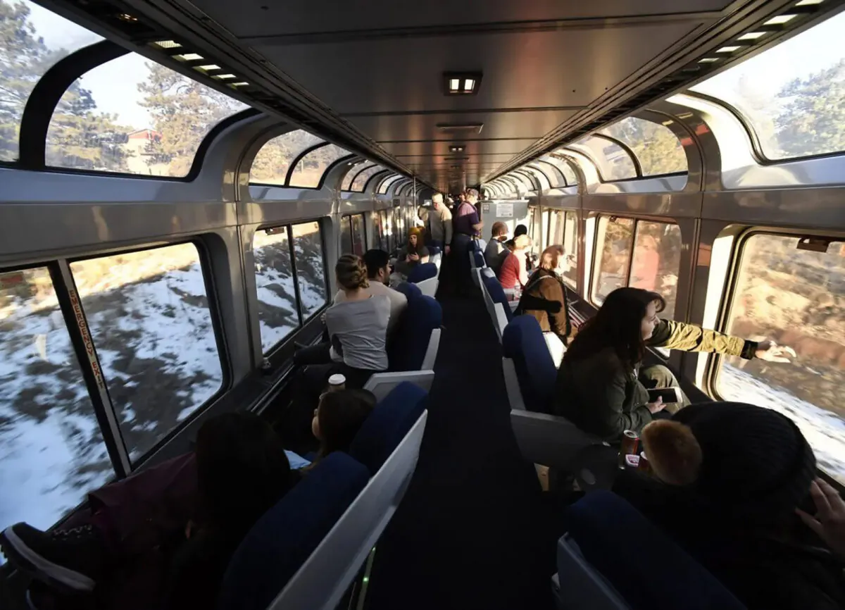 The most scenic route to the Winter Park Resort in Colorado is an observation car on the Amtrak Winter Park Express from Denver's Union Station. It will operate on weekends from Jan. 13 through March 26. (Andy Cross/The Denver Post/TNS)