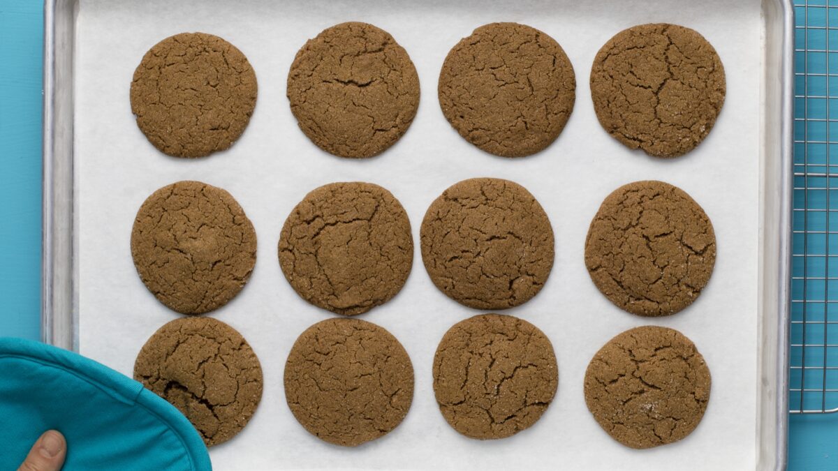 Sticky, sweet molasses gives these cookies their dark color and delicious flavor. (Kevin White/TNS)