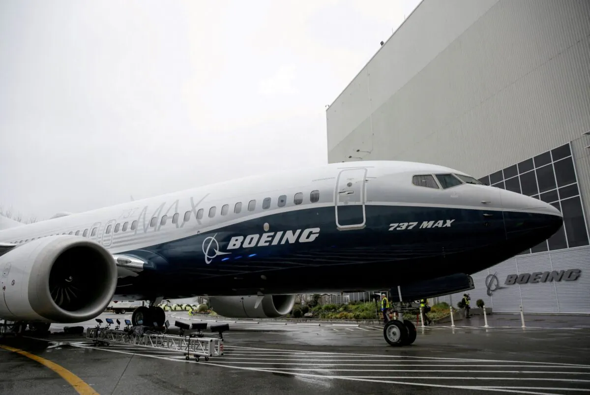 The first Boeing 737 MAX 7 is unveiled in Renton, Wash., on Feb. 5, 2018. (Jason Redmond/Reuters)