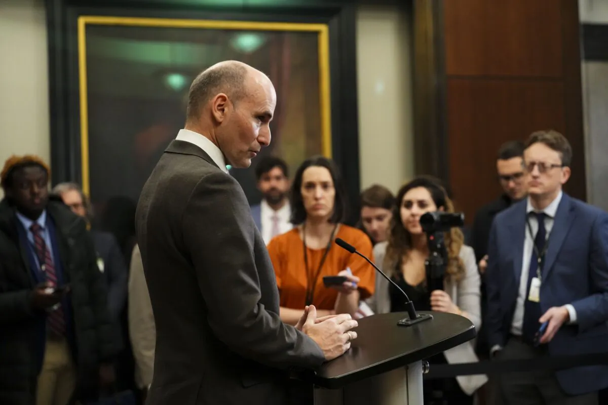 Minister of Health Jean-Yves Duclos holds a press conference on Parliament Hill in Ottawa on Dec. 6, 2022. (Sean Kilpatrick/The Canadian Press)