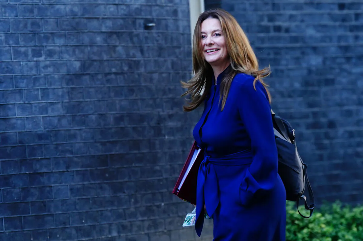 Education Secretary Gillian Keegan arrives in Downing Street, London, ahead of the first Cabinet meeting with Rishi Sunak as Prime Minister, on Oct. 26, 2022. (PA Media)