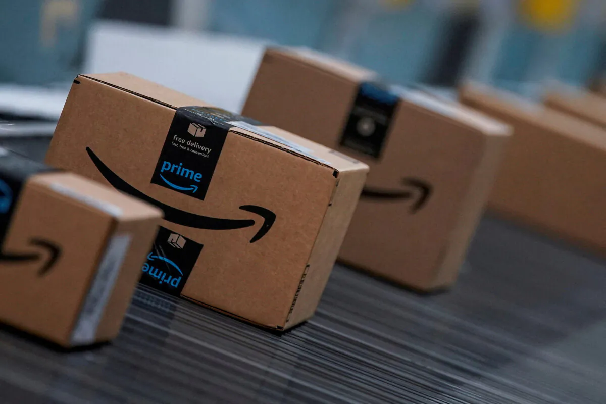 Boxes ready to be delivered during Cyber Monday at the Amazon fulfilment center in Robbinsville Township, N.J., on Nov. 28, 2022. (Eduardo Munoz/Reuters)