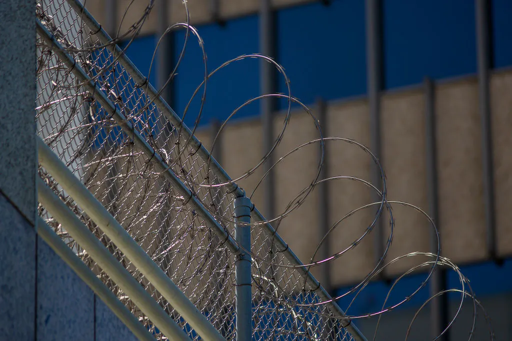Razor wire is seen at a prison in a file photo. (David McNew/Getty Images)