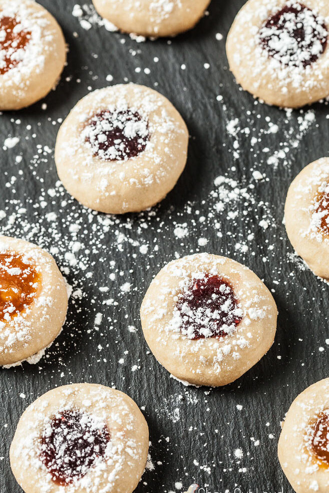 Buttery Jam Thumbprint Cookies