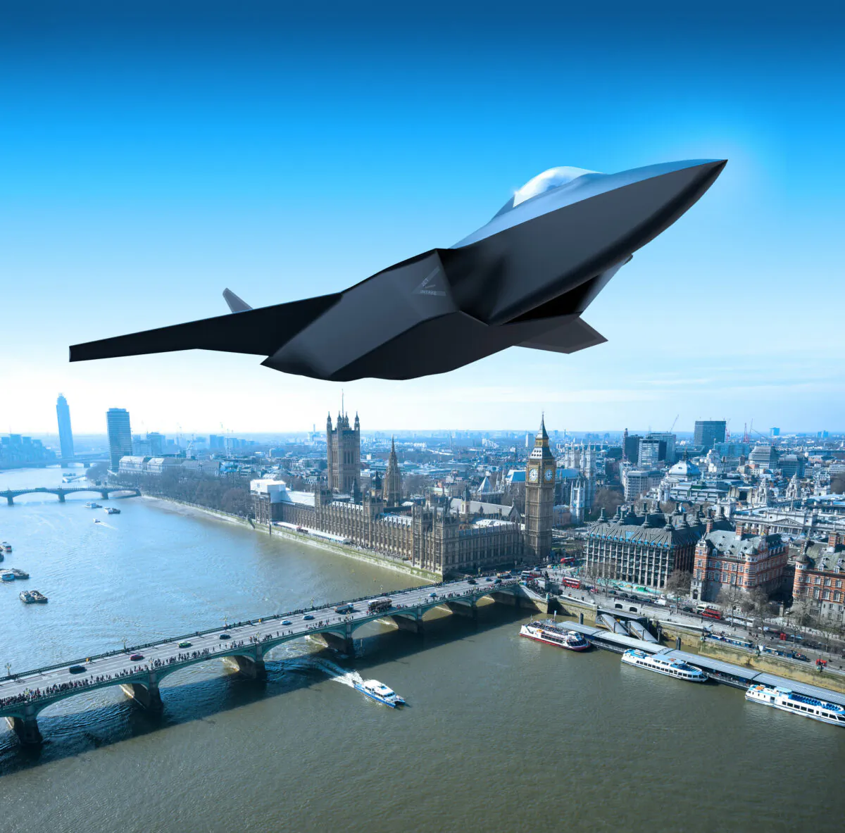 An undated artist's impression of what the RAF's next generation of fighter jets, dubbed Tempest, on Dec. 9, 2022. (Downing Street/PA)