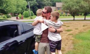 Little Boy Has a Priceless Reaction When Dad Comes Home From Deployment